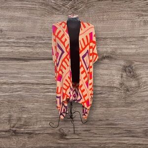 Michael Stars Geometric Boho Tribal Wrap Cardigan